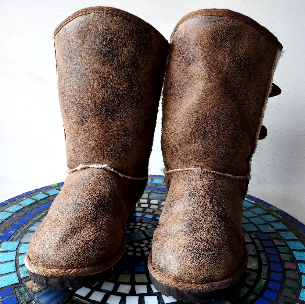 Cold Front Brown Faux Shearling Lined Boots Size 7